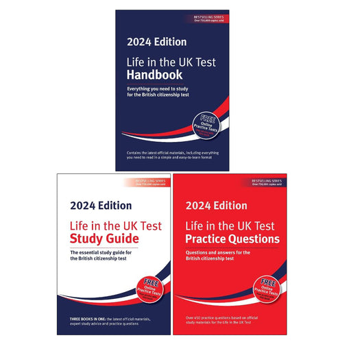 Life in the UK Test 2024 Collection 3 Books Set (Study Guide, Practice Questions, Handbook) - The Book Bundle