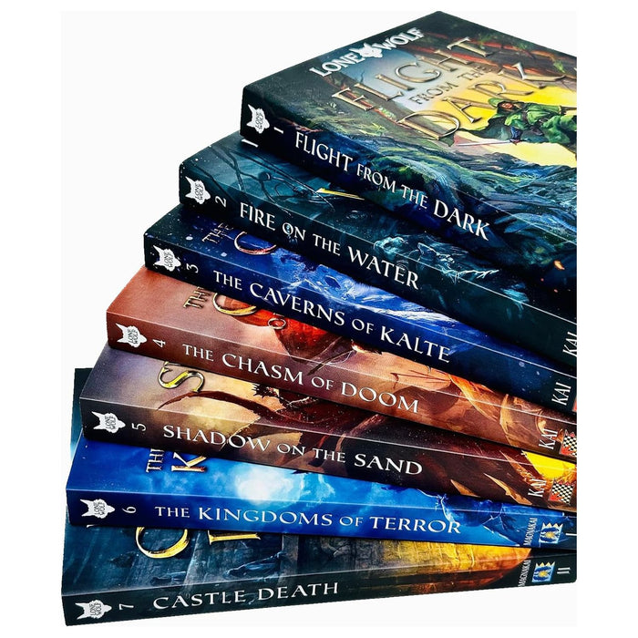 Lone Wolf Series Books 1 - 7 Collection Set by Joe Dever (Flight from the Dark, Fire on the Water, Caverns of Kalte) - The Book Bundle