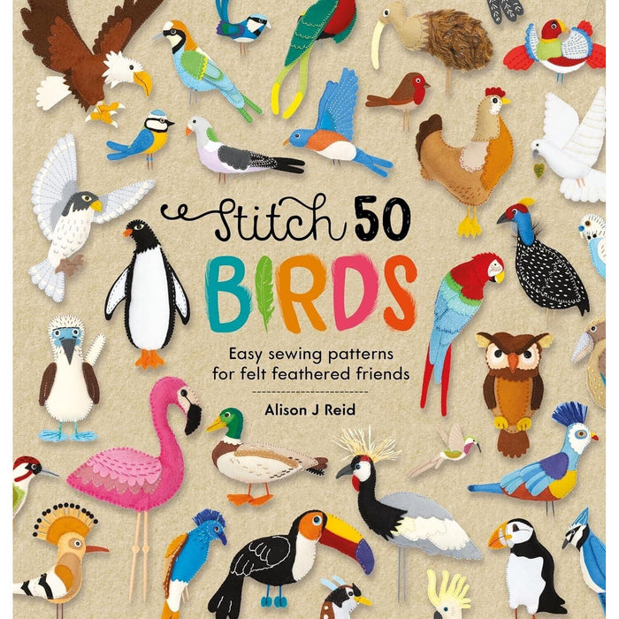 Alison J Reid Collection 3 Books Set Stitch 50 Cats, Stitch 50 Dogs,Stitch Birds - The Book Bundle