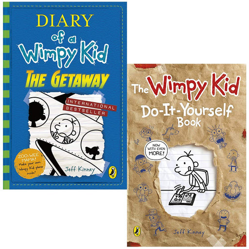 Diary of a Wimpy Kid The Getaway & Do-It-Yourself Book By Jeff Kinney 2 Books Collection Set - The Book Bundle