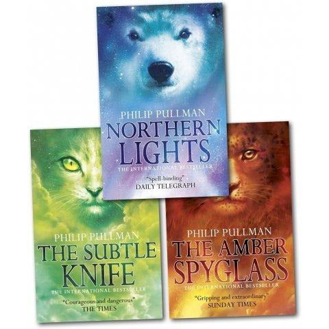 Philip Pullman His Dark Materials Collection 3 Books Set Northern Lights, The Subtle Knife, The Amber Spy Glass - The Book Bundle