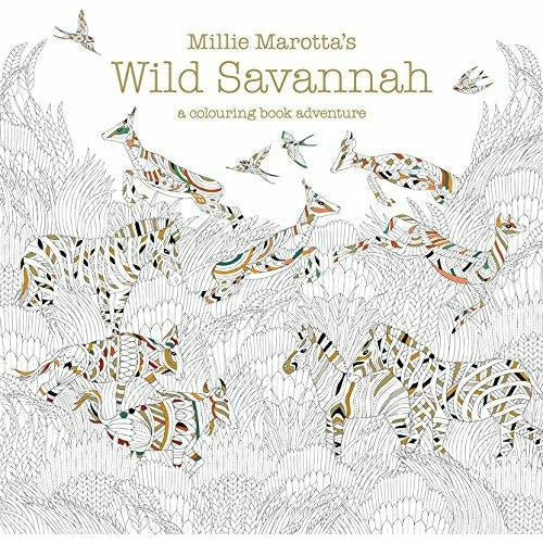 Millie Marotta's Wild Savannah: A Colouring Book Adventure (Colouring Books) - The Book Bundle