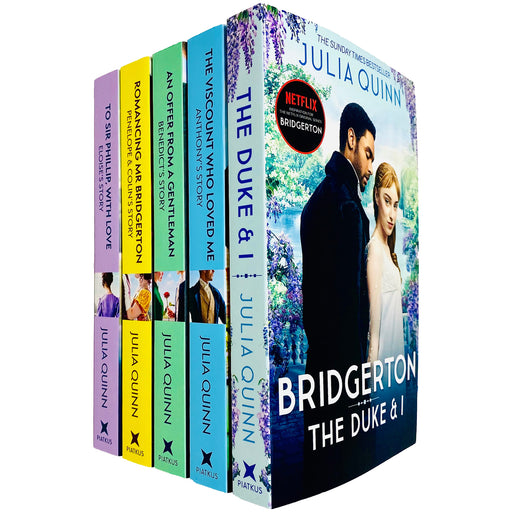 Bridgerton Family Book Series 5 Books Collection Set by Julia Quinn (The Duke and I, Viscount Who Loved Me, Offer From a Gentleman, Romancing Mister Bridgerton & Sir Phillip, With Love) - The Book Bundle