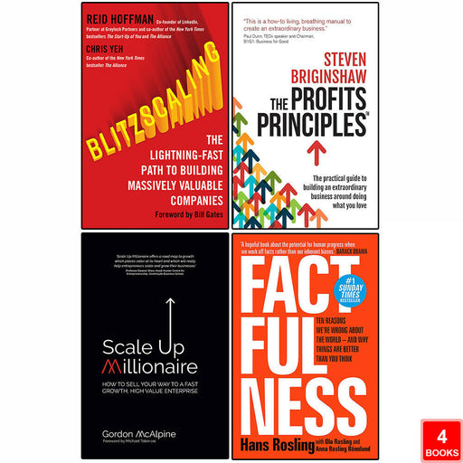 Blitzscaling, Profits Principles, Scale Up & Factfulness 4 Books Collection Set - The Book Bundle