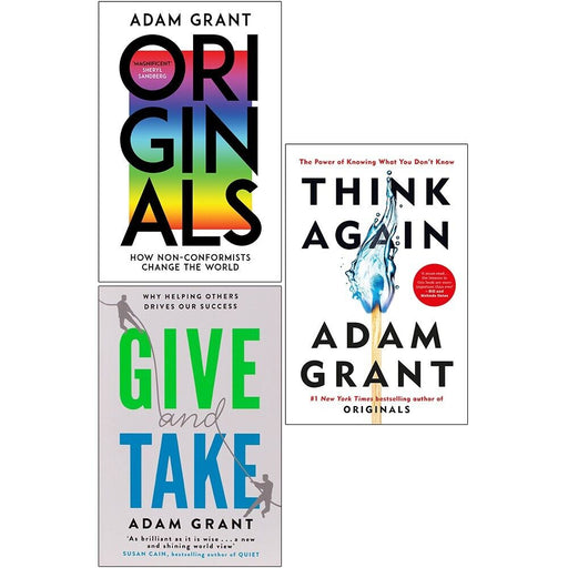 Adam Grant 3 Books Collection Set [Originals, Give and Take, Think Again] - The Book Bundle
