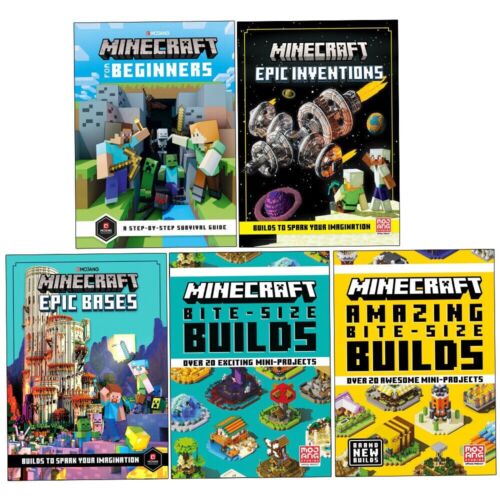 Minecraft Mojang AB Collection 5 Books Set (Epic Inventions, Amazing Bite Size Builds) - The Book Bundle