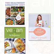 Eat Smart longevity diet books collection by Niomi Smart and Chartwell Books, featuring three non-fiction health and wellness guides.