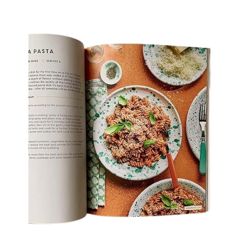 Book cover of "Pinch of Nom Comfort Food" by Kay and Kate Allinson featuring a colorful plate of delicious, healthy comfort food recipes.