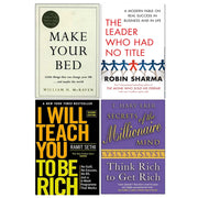 Make Your Bed [Hardcover], The Leader Who Had No Title, I Will Teach You To Be Rich, Secrets of the Millionaire Mind 4 Books Collection Set - The Book Bundle