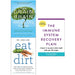 Grain brain whole life plan, Eat Dirt and Immune System Recovery Plan 3 Books Collection Set - The Book Bundle