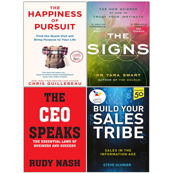 Build Your Sales Tribe, The Signs(HB), The CEO Speaks, The Happiness of Pursuit 4 Books Collection Set - The Book Bundle