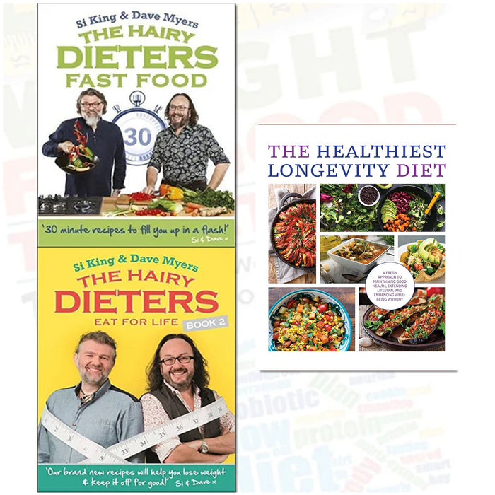 The Healthiest Longevity Diet, Hairy Dieters Eat for Life, Hairy Dieters Fast Food 3 Books Collection Set - The Book Bundle