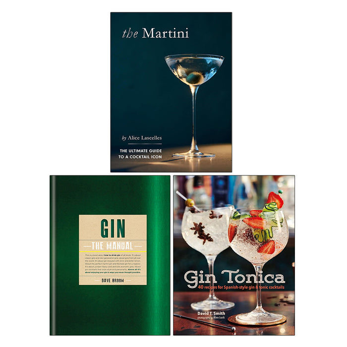 Gin Tonica, Gin: The Manual, The Martini 3 Books Collection Set