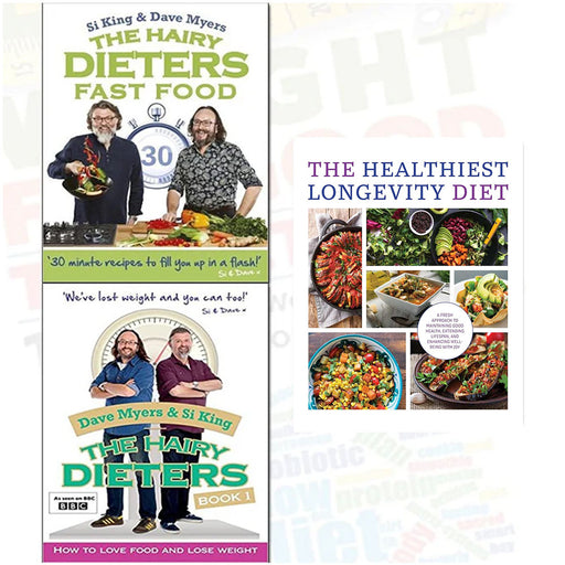 The Healthiest Longevity Diet, The Hairy Dieters Fast Food, The Hairy Dieters 3 Books Colection Set - The Book Bundle