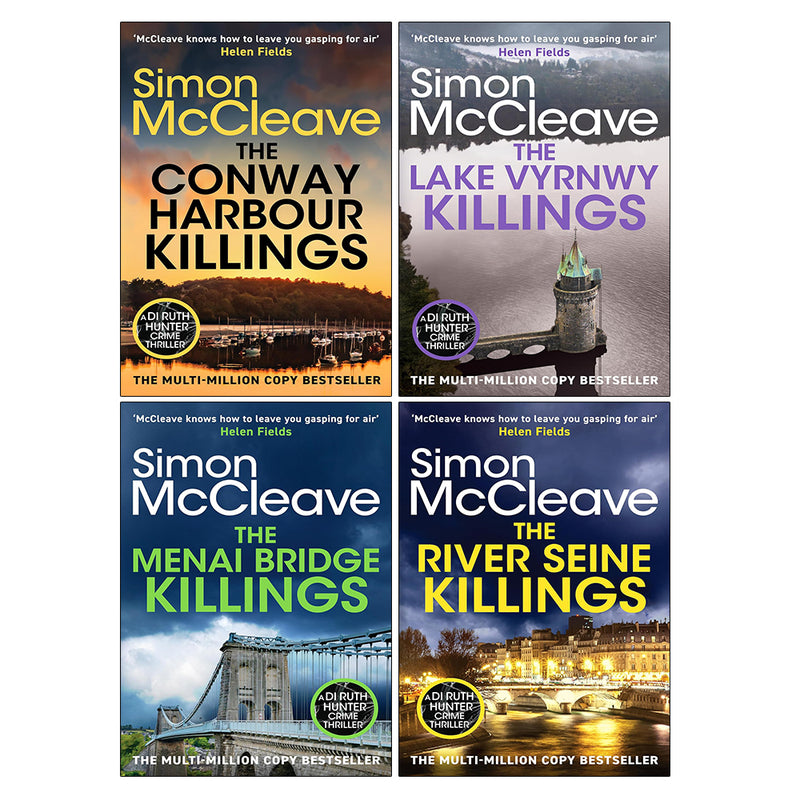 Set of four DI Ruth Hunter crime fiction paperbacks by Simon McCleave from the Canelo Crime series, featuring book covers.