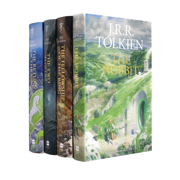 The Hobbit and The Lord of the Rings 4 Books Collection Set Illustrated edition - The Book Bundle
