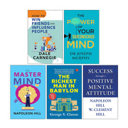 Set of five nonfiction books including The Richest Man in Babylon, How to Win Friends, and Influence People, published by Rupa Publications.