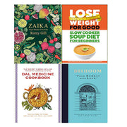 Set of four non-fiction books including Dishoom and Lose Weight For Good by Romy Gill and Iota, shown stacked with colorful covers.