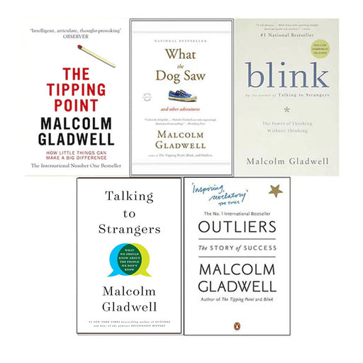 Malcolm Gladwell 5 Books Collection Set (Tipping Point, What the Dog Saw, Blink, Talking to Strangers(HB), Outliers) - The Book Bundle