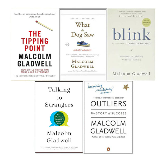 Malcolm Gladwell 5 Books Collection Set (Tipping Point, What the Dog Saw, Blink, Talking to Strangers(HB), Outliers) - The Book Bundle