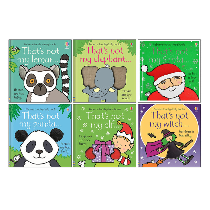 That's not my Series 6 Books Collection Set by Fiona Watt (Lemur, Elephant, Santa, Panda, Elf & Witch) - The Book Bundle