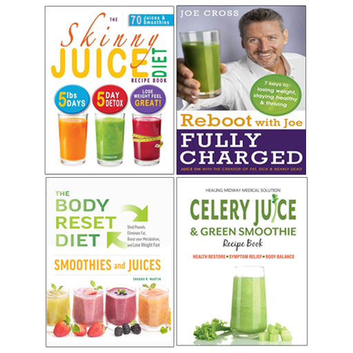 Reboot with Joe, The Body Reset Diet Smoothies and Juices, The Skinny Juice Diet Recipe Book, Celery Juice & Green Smoothie Recipe 4 Books Collection Set - The Book Bundle