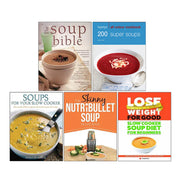 The Soup Bible, Hamlyn All Colour Cookery, Soups for Your Slow Cooker, The Skinny NUTRiBULLET Soup Recipe Book, Slow Cooker Soup Diet 5 Books Collection Set - The Book Bundle