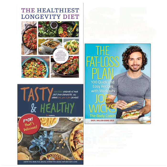 Fat-loss plan, The Healthiest Longevity Diet, Tasty & Healthy 3 Books Collection Set - The Book Bundle