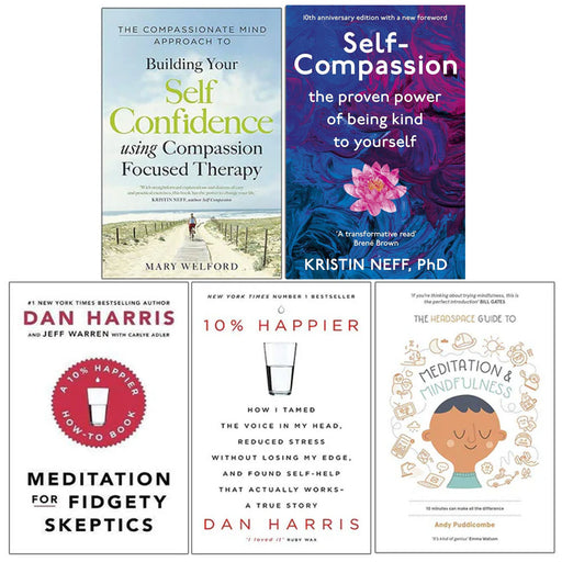 Self Compassion, Meditation , 10% Happier,The Headspace 5 Books Collection Set - The Book Bundle