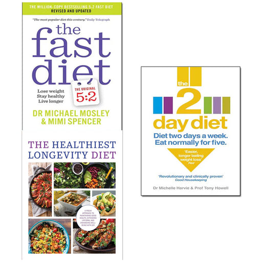 The Healthiest Longevity Diet, The Fast Diet, The 2-Day Diet 3 Books Collection Set - The Book Bundle