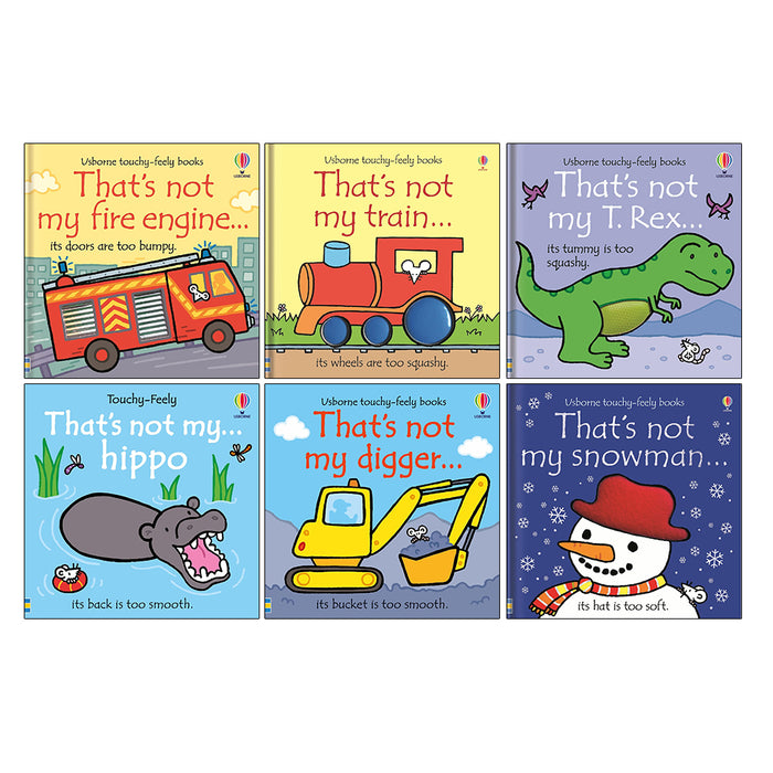 That's not my Series 6 Books Collection Set by Fiona Watt(Fire Engine, Train, T. Rex, hippo, digger, snowman) - The Book Bundle
