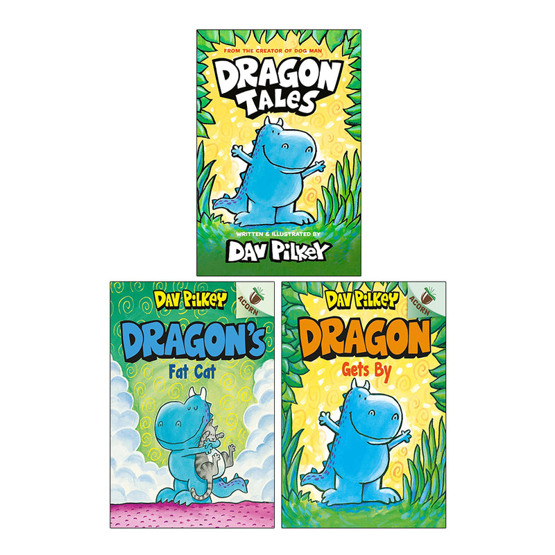 Dragon's Fat Cat, Dragon Tales, Dragon Gets By 3 Books Collection Set By Dav Pilkey - Fiction - Paperback