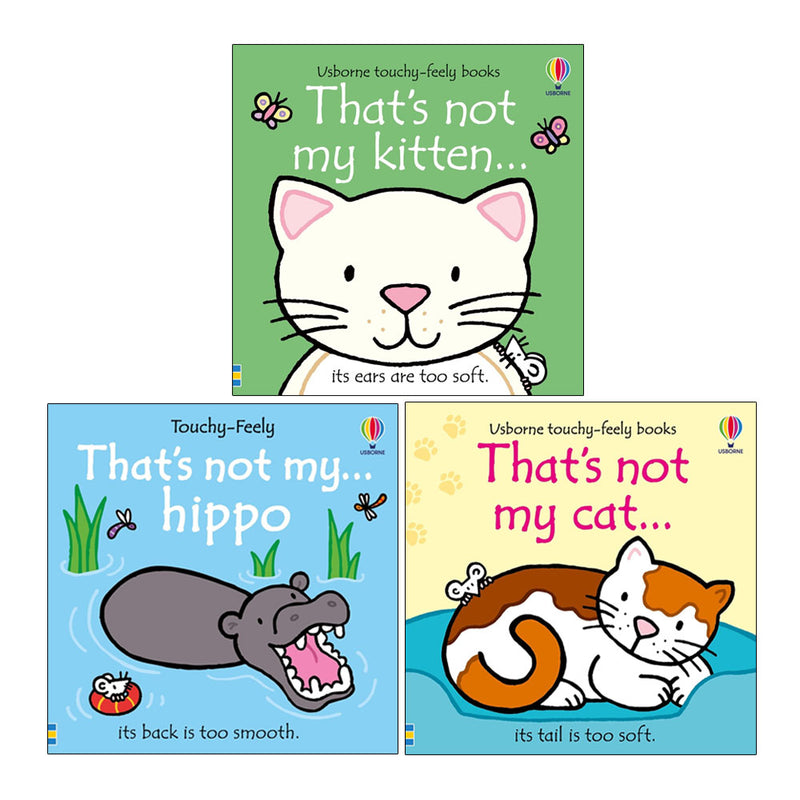 That's not my Series 3 Books Collection Set by  Fiona Watt (That's Not My Kitten,That's not my cat,That's not my hippo) - The Book Bundle