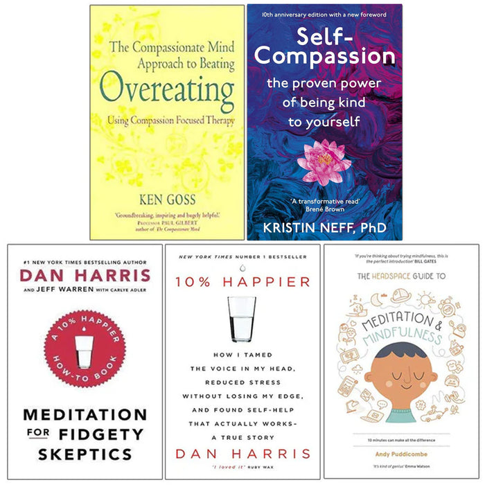 The Compassionate, Self Compassion, Meditation , 10% Happier, The Headspace 5 Books Collection Set - The Book Bundle