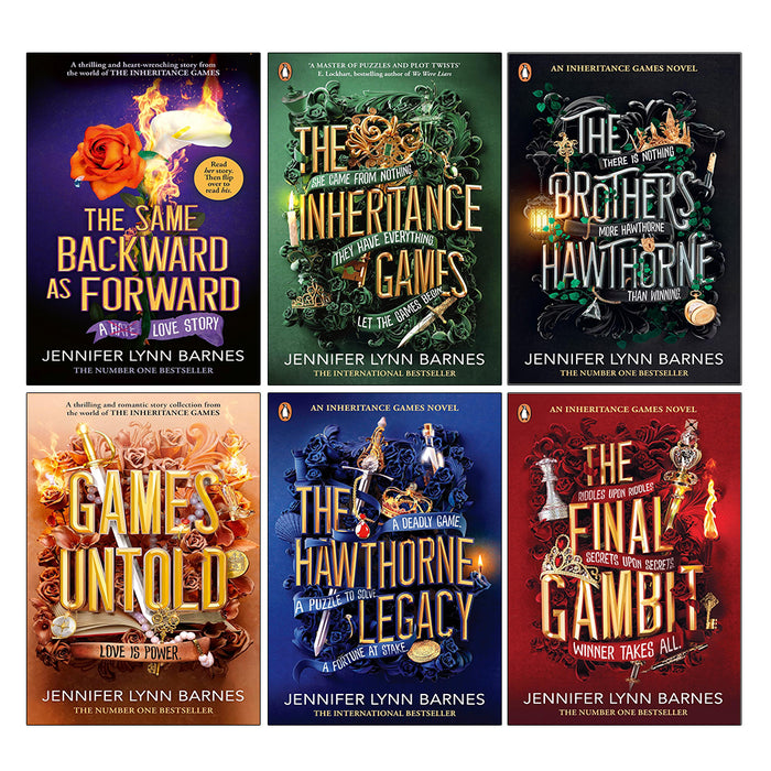 The Inheritance Games Series By Jennifer Lynn Barnes 6 Books Collection Set (Games Untold (HB), The Same Backward as Forward (HB)The Brothers Hawthorne & More)