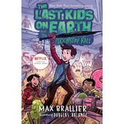 Paperback book cover of "The Last Kids on Earth and the Doomsday Race" by Max Brallier, featuring colorful characters and a dramatic scene.
