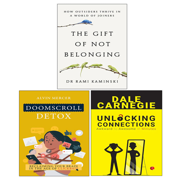 Doomscroll Detox, The Gift of Not Belonging(HB), Unlocking Connections Awkward 3 Books Collection Set - The Book Bundle