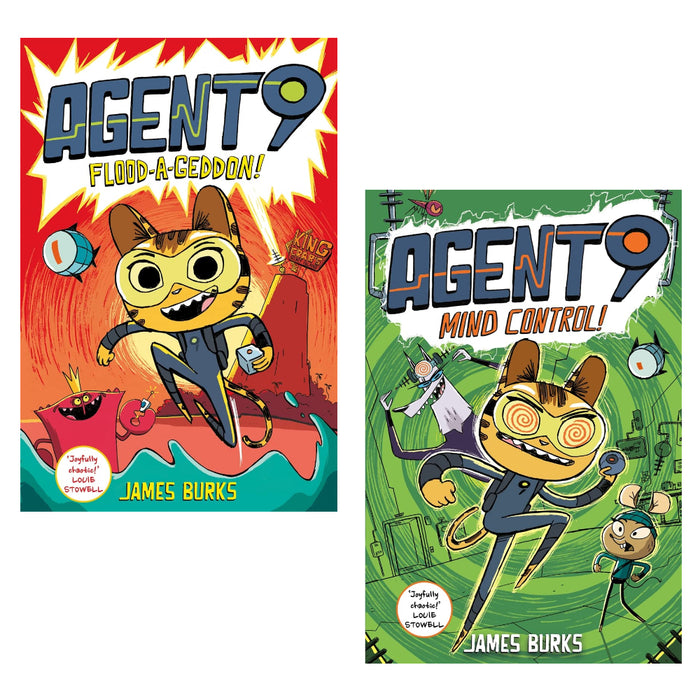 Agent 9 Series 2 books Set By  James Burks (Mind Control!: & Flood-a-geddon!) - The Book Bundle