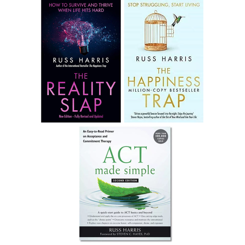 Dr. Russ Harris's The Happiness,Reality Slap,ACT Made 3 Books Collection Set - The Book Bundle