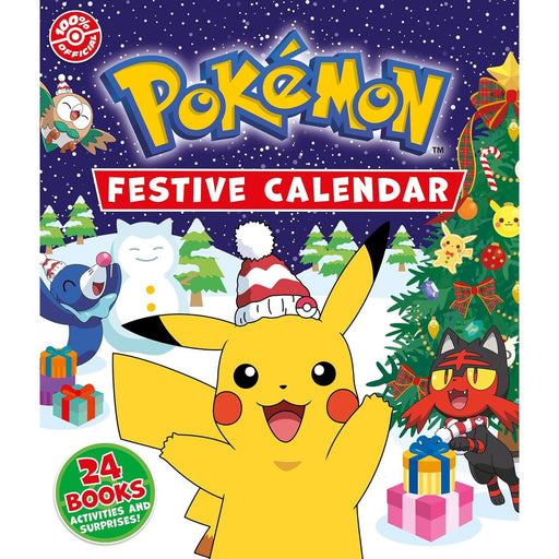 Pokémon Festive Calendar 24 Books Collection Set by Pokémon, hardcover fiction set featuring colorful Pokémon characters on the cover.