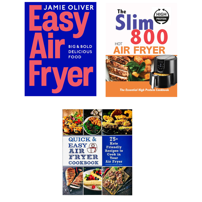 Easy Air Fryer, The Slim 800 Hot Air Fryer, Quick & Easy Air Fryer Cookbook 3 Books Set - The Book Bundle