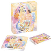 Angel Tarot deck by Jayne Wallace featuring 78 colorful tarot cards laid out in a spread, includes full deck for divination.