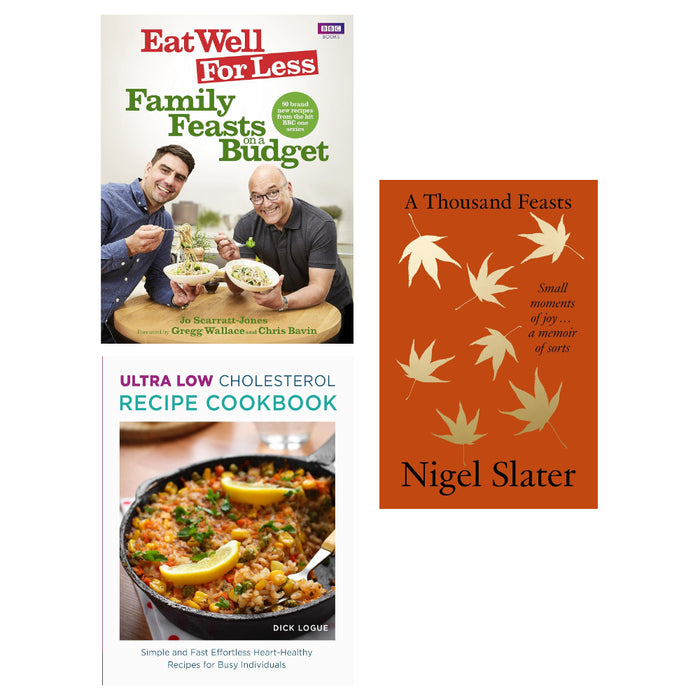 A Thousand Feasts (HB), Ultra Low Cholesterol Recipe Cookbook, Eat Well for Less 3 Books Set - The Book Bundle