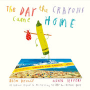 Paperback of The Day The Crayons Came Home by Drew Daywalt, featuring colorful crayon illustrations for children ages 3 to 7.