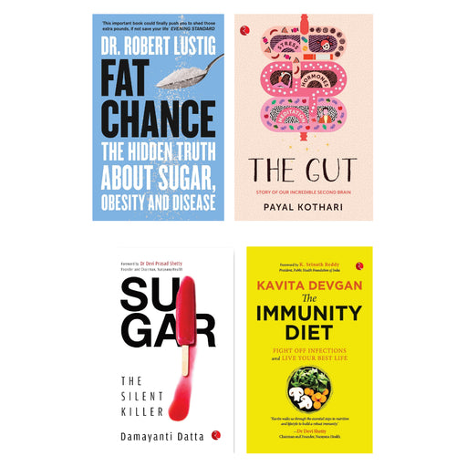 Fat Chance, The Gut, SUGAR , THE IMMUNITY DIET FIGHT OFF INFECTIONS 4 Books Set - The Book Bundle