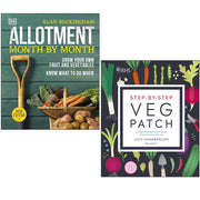 Allotment Month By Month By Alan Buckingham & RHS Step-by-Step Veg Patch By Lucy Chamberlain 2 Books Collection Set - The Book Bundle