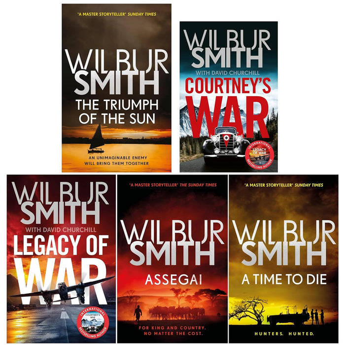 Courtney Family Novels By Wilbur Smith 5 Books Collection Set (A Time to Die, Assegai, Courtney's War, Legacy of War, The Triumph of the Sun) - The Book Bundle