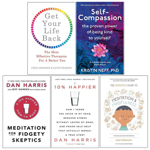 Get, Self Compassion, Meditation, 10% Happier, The Headspace  & Meditation 5 Books Collection Set - The Book Bundle