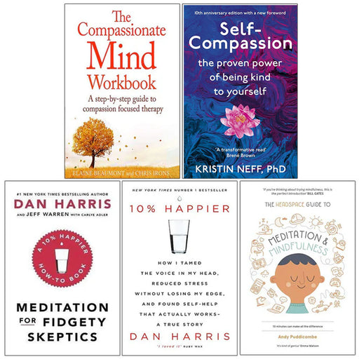Compassionate, Self Compassion, Meditation , 10% Happier, Headspace 5 Books Collection Set NEW - The Book Bundle