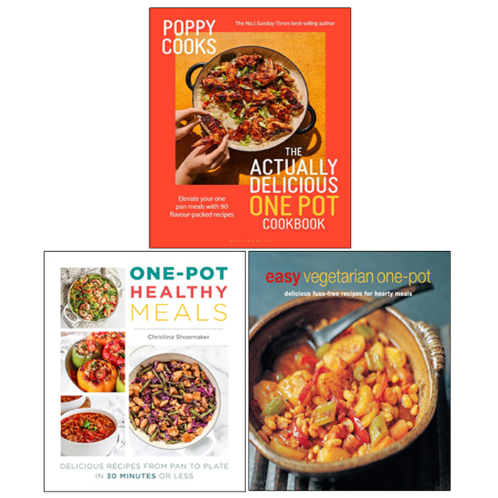 One Pot Healthy Meals, Poppy Cooks(HB), Easy Vegetarian One-pot 3 Books Collection Set - The Book Bundle